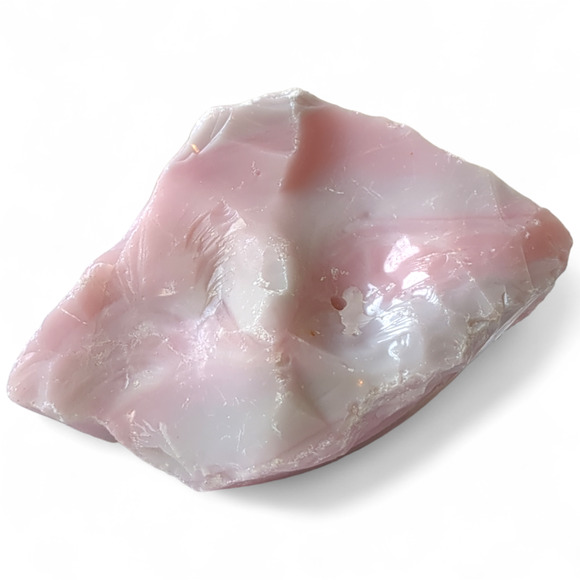 Pink Milk Glass Swirl Slag Art Glass Cullet Opaque Cotton Candy Pink #4XL47 - Picture 3 of 5